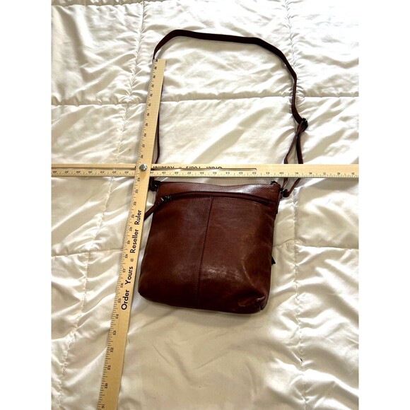 Wise Owl Cognac Leather Crossbody Bag – Adjustable Strap, Multi‑Pocket Design - Picture 6 of 16